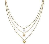 s.Oliver Necklace - Elegante Halskette aus poliertem Edelstahl - IP Gold - Gliederkette 55 cm - wasserfest & hautfreundlich