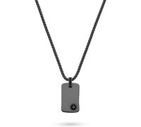 s.Oliver Herren Necklace - Halskette aus mattiertem Edelstahl mit Taganhänger - IP Gun - Panzerkette verstellbar bis 60 cm - wasserfest & hautfreundlich