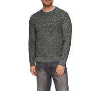 Grobstrickpullover in Melange-Optik XL schwarz