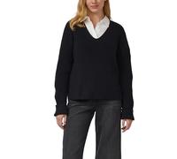 Grobstrickpullover mit V-Ausschnitt im Relaxed Fit 34 schwarz 2176604.9999.34