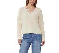 Grobstrickpullover mit V-Ausschnitt im Relaxed Fit 42 beige 2176604.8000.42