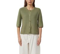 s.Oliver Strickjacke Damen Halbarm khaki Gr. 36 Rundhals Knopfleiste 60% Baumwolle, 40% Polyacryl