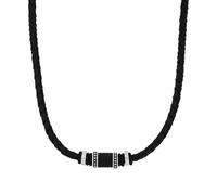 s.Oliver 2026003 Herren Collier Edelstahl Silber schwarz 50 cm