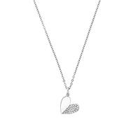 s.Oliver Halskette 925 Sterling Silber Damen Halskette, mit Zirkonia synth., 42+3 cm, Silber, Herz, Kommt in Schmuck Geschenk Box, 2032891