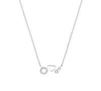 s.Oliver Halskette 925 Sterling Silber Mädchen Kinder Halsschmuck, mit Zirkonia synth., 37+3 cm, Silber, Herz, Kommt in Schmuck Geschenk Box, 2031500