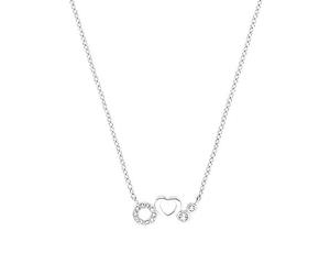 s.Oliver Halskette 925 Sterling Silber Mädchen Kinder Halsschmuck, mit Zirkonia synth., 37+3 cm, Silber, Herz, Kommt in Schmuck Geschenk Box, 2031500