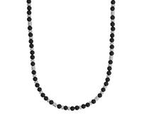 s.Oliver Halskette für Herren, Edelstahl mit Achatsteinen schwarz