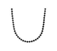 Kette ohne Anhänger S.OLIVER "2038004", schwarz (edelstahlfarben, schwarz), Halsketten, Herren, Edelstahl, L: 55 B: 6mm, mit Achat, B:6mm (44191918-0) edelstahlfarben, schwarz