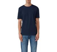 s.Oliver T-Shirt Heavy Jersey mit Crew Neck und Logo-Print Blau L