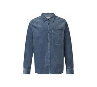 Langarmhemd S.OLIVER "CORD", Herren, Gr. XXL, N-Gr, dusty blau, Cord, Obermaterial: 98% Baumwolle, 2% Elasthan, Strukturmuster, unifarben, Casual, regular fit normal, Manschette, Hemden, mit Brust Tas