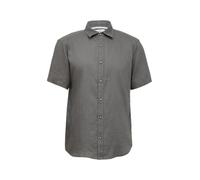 s.Oliver Regular Fit: Leichtes Kurzarmhemd aus 100% Leinen grau meliert L