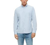 Slim: Langarmhemd mit aufgesetzter Brusttasche XXL blau