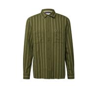 Regular Fit: Strukturiertes Langarmhemd mit Streifen M olive 2174261.79G4.M