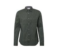 s.Oliver Hemd Slim Fit aus Baumwollstretch mit All-over-Print Olive/Petrol Gr. 3XL
