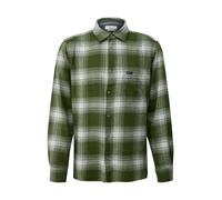 Regular Fit: Kariertes Flanellhemd mit Brusttasche M olive|weiß 2172381.79N4.M