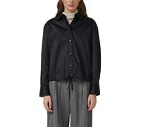 Hemdbluse mit Glitzersteinen und Schnürung am Saum 46 schwarz 2173087.9999.46