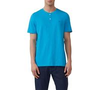 T-Shirt S.OLIVER, Herren, Gr. L, blau (petrol), Jersey, Obermaterial: 100% Baumwolle, unifarben, casual, regular fit taillenbedeckt, Rundhals, Kurzarm, Shirts, mit Logo Print (98638461-L) petrol