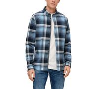s.Oliver Herren 2137932 Hemd Langarm mit Karomuster, 57N1 blau, XL