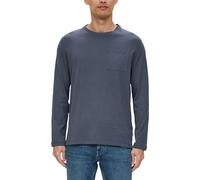 s.Oliver Herren 2138668 Langarmshirt mit Flammgarnstruktur, 5777 blau, M