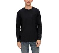 s.Oliver Herren 2138668 Langarmshirt mit Flammgarnstruktur, 9999 schwarz, L