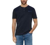 s.Oliver Herren 2143963 Henley Shirt mit Detail Print, blau, S