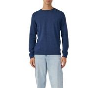 s.Oliver Herren Strickpullover 59X0 – Moulinéstrick, Rundhals, Raglanärmel – Blau Gr. S