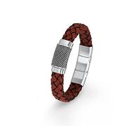 s.Oliver Herren-Armband 20+1,5 cm geflochten Edelstahl Leder 21.5 cm - 2015052