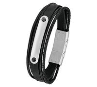 s.Oliver Herren-Armband 20+1,5 cm geflochten Edelstahl Leder 21.5 cm - 2015063