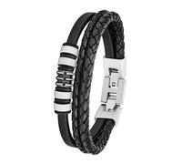 s.Oliver Lederarmband für Herren, Edelstahl Herrenschmuck Armband Weiss Produkte (1.0 pieces)