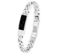 s.Oliver Armband Edelstahl Herren Armschmuck, mit Schmuckstein synth., 19+1,5+1,5 cm, Silber, Kommt in Schmuck Geschenk Box, 2034936