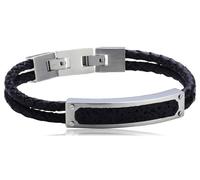 S. Oliver Herren-Armband Edelstahl Leder 22.0 cm - 417648