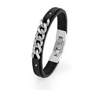 s.Oliver Herren-Armband Edelstahl mattiert Leder 21.5 cm - 2018694