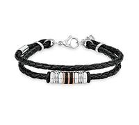 s. Oliver Herren-Armband Lederarmband Edelstahl Leder 22 cm - 540414