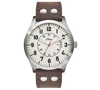 s.Oliver Herren-Armbanduhr Analog Quarz Leder SO-3265-LQ