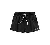 Badeshorts S.OLIVER Gr. XXL (58/60), N-Gr, schwarz Herren Badehosen Badeshorts mit komplementärem Farbdesign (12718450-XXL)