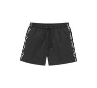 Badeshorts S.OLIVER, Herren, Gr. L (52), N-Gr, schwarz, Recycling-Polyester, unifarben, Badehosen, mit Markenschriftzügen (39182238-L) schwarz