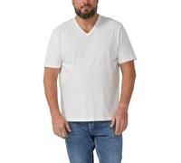 Baumwoll-T-Shirt mit V-Ausschnitt und Logoprint 5XL weiß 2176618.0100.5XL