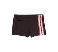 Boxer-Badehose S.OLIVER, Herren, Gr. 6, N-Gr, braun, Polyamid, unifarben, Badehosen, mit Reißverschlusstasche (727495-6) braun