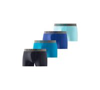 Boxer S.OLIVER Gr. L, 4 St., blau (türkis,, hellblau, marine, royalblau) Herren Unterhosen Wäsche mit kontrastfarbenem Webbund (48893469-L)