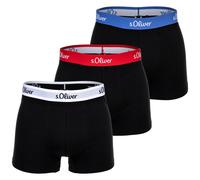 s.Oliver Herren Boxershorts, 3er Pack - Boxerbrief, Baumwoll-Stretch Schwarz Kontrast XL