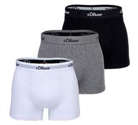 s.Oliver Herren Boxershorts, 3er Pack - Boxerbrief, Baumwoll-Stretch Grau/Schwarz/Weiß XXL