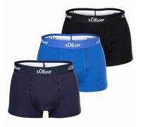 s.Oliver Herren Boxershorts, 3er Pack - Trunks, Hipsters, Baumwoll-Stretch Blau S