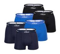 s.Oliver Herren Boxershorts, 6er Pack - Boxerbrief, Baumwoll-Stretch Blau L