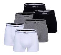 s.Oliver Herren Boxershorts, 6er Pack - Boxerbrief, Baumwoll-Stretch Grau/Schwarz/Weiß L