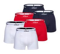 s.Oliver Herren Boxershorts, 6er Pack - Boxerbrief, Baumwoll-Stretch Rot/Marine/Weiß L