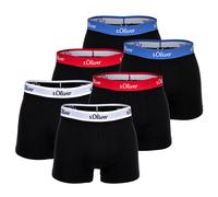 Boxershorts S.OLIVER "Boxershort 6er Pack", Herren, Gr. L, schwarz (schwarz kontrast), Obermaterial: 92% Baumwolle CO. 8% Elasthan EL., Unterhosen (19443406-L) schwarz kontrast