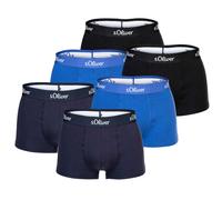 s.Oliver Herren Boxershorts, 6er Pack - Trunks, Hipsters, Baumwoll-Stretch Blau S