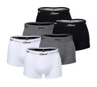 s.Oliver Herren Boxershorts, 6er Pack - Trunks, Hipsters, Baumwoll-Stretch Grau/Schwarz/Weiß XL