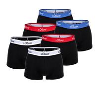 Boxershorts S.OLIVER "Boxershort 6er Pack", Herren, Gr. L, schwarz (schwarz kontrast), Obermaterial: 92% Baumwolle CO. 8% Elasthan EL., Unterhosen (26035042-L) schwarz kontrast