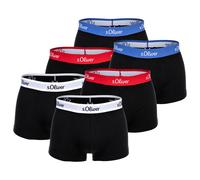 s.Oliver Herren Boxershorts, 6er Pack - Trunks, Hipsters, Baumwoll-Stretch Schwarz Kontrast XXL